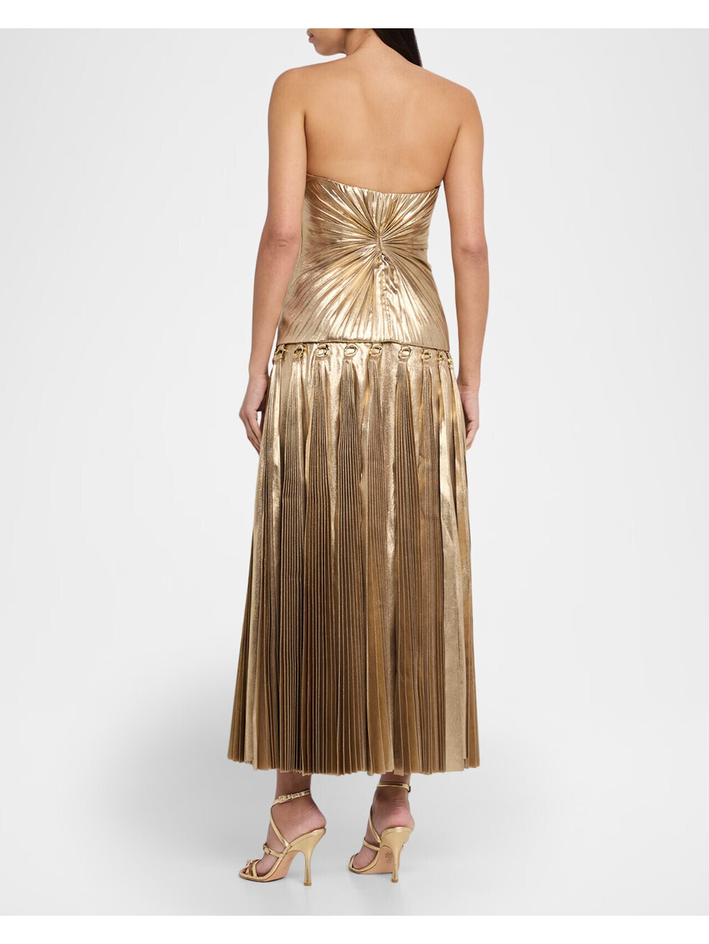 NEW, Acler Fintry Metallic Strapless Dress in Gold Sz 4 #MD2141 - Picture 2 of 9